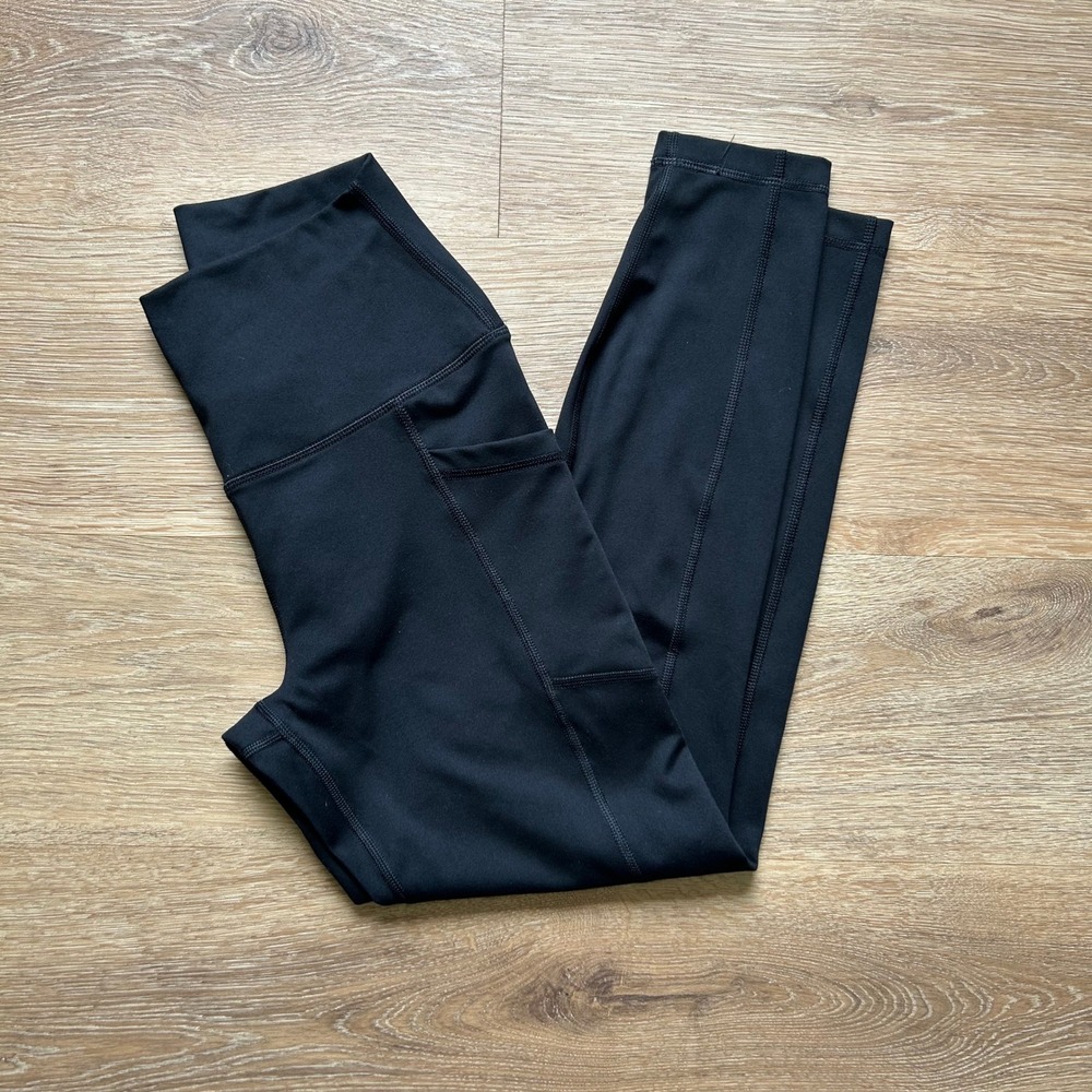 Yogalicious Lux Tribeca Ankle Tight Leggings Womens Med Black Pockets High Rise